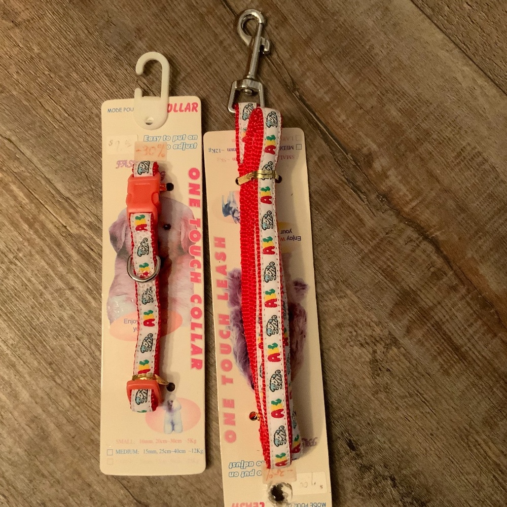 Adjustable Nylon Dog Leash and Collar Set (Small)